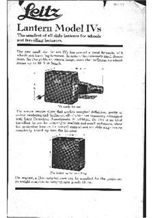 Leica Slide Projector - misc manual. Camera Instructions.